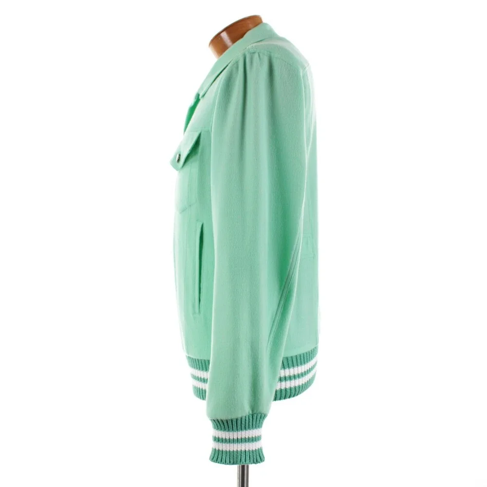 Kired Kiton NWT Cashmere TEXTEK Bomber Jacket Size 50 (M US) In Solid Green